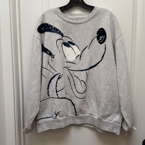 Disney Pluto Large Print Graphic Sweatshirt Critter Chaos Collection Size XL